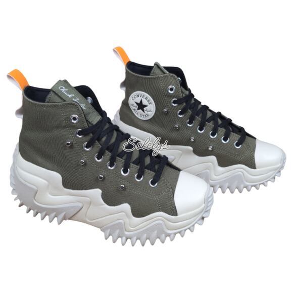 Converse Run Star Motion High Platform Utility Green Egret Sun Ray Sneaker 9.5 - Picture 5 of 10